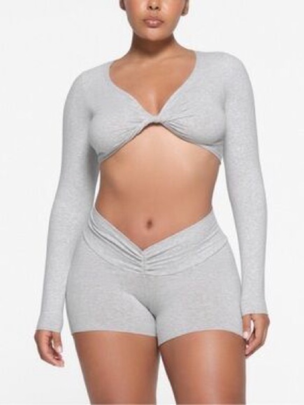 SKIMS Cotton Twist Short in Light Heather Grey Size L